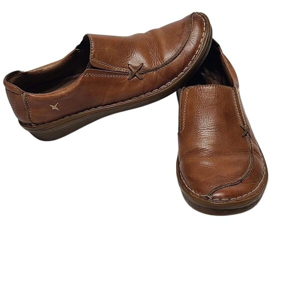 PIKOLINOS Shoes - Pikolinos Womens  EU 37 Tan Brown Leather Slip On Loafers US 6.5-7